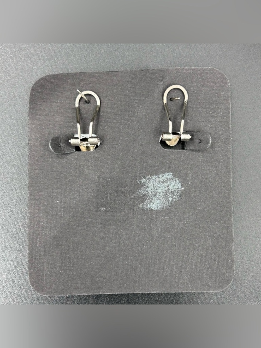 90s Porcelain Checkered Connection Heart Earrings Black White Racing Post - Picture 5 of 5